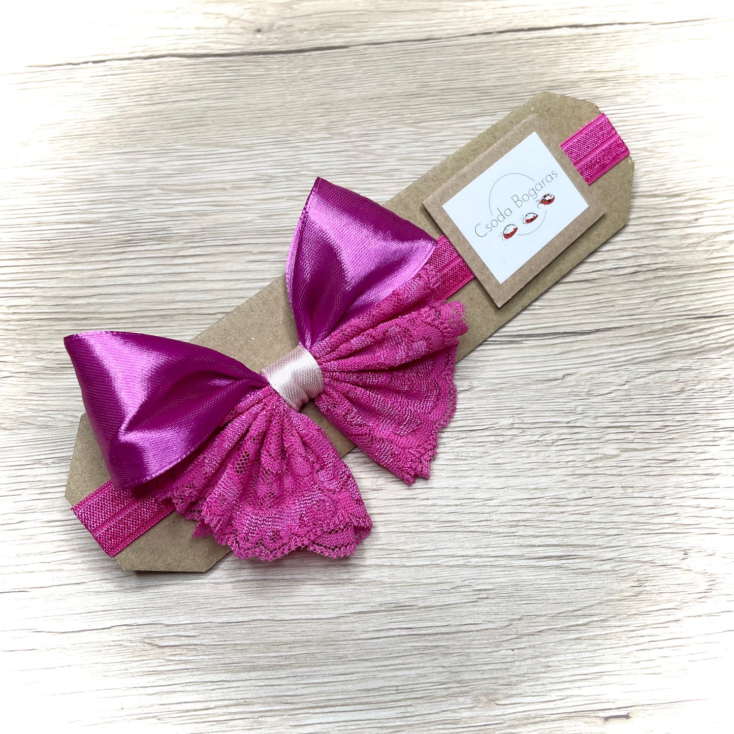 szatén szalag, csipke, elasztikus gumipánt hajpánt, baba, újszülött